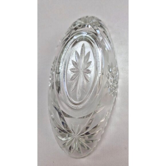 Vintage Clear Glass Starburst Design Decorative Bowl - Picture 6 of 7